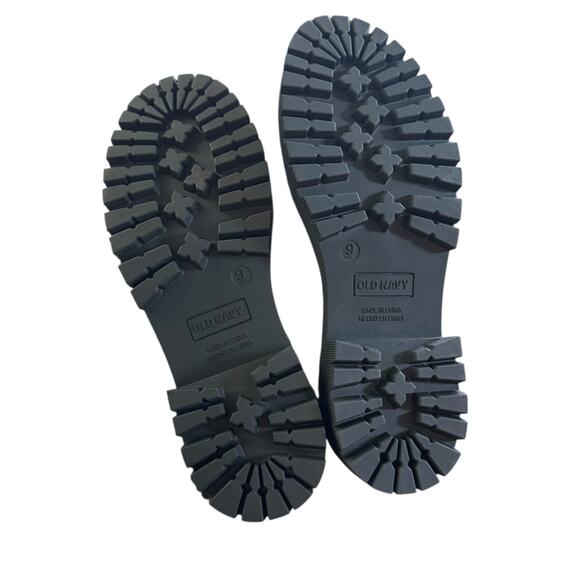 Old Navy ON Faux Leather Chunky Heel Loafers Silver 90s Y2K Retro Style 9 NWT - Picture 11 of 14